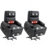 Ensemble de 2 fauteuils inclinables électriques en cuir PU avec porte-gobelets, petits fauteuils inclinables pour petits espaces (noir)