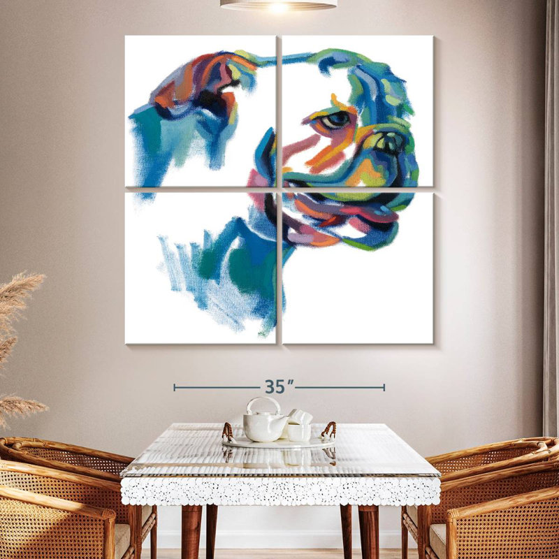 Brampt Bulldog Painting, 50" H x 50" W