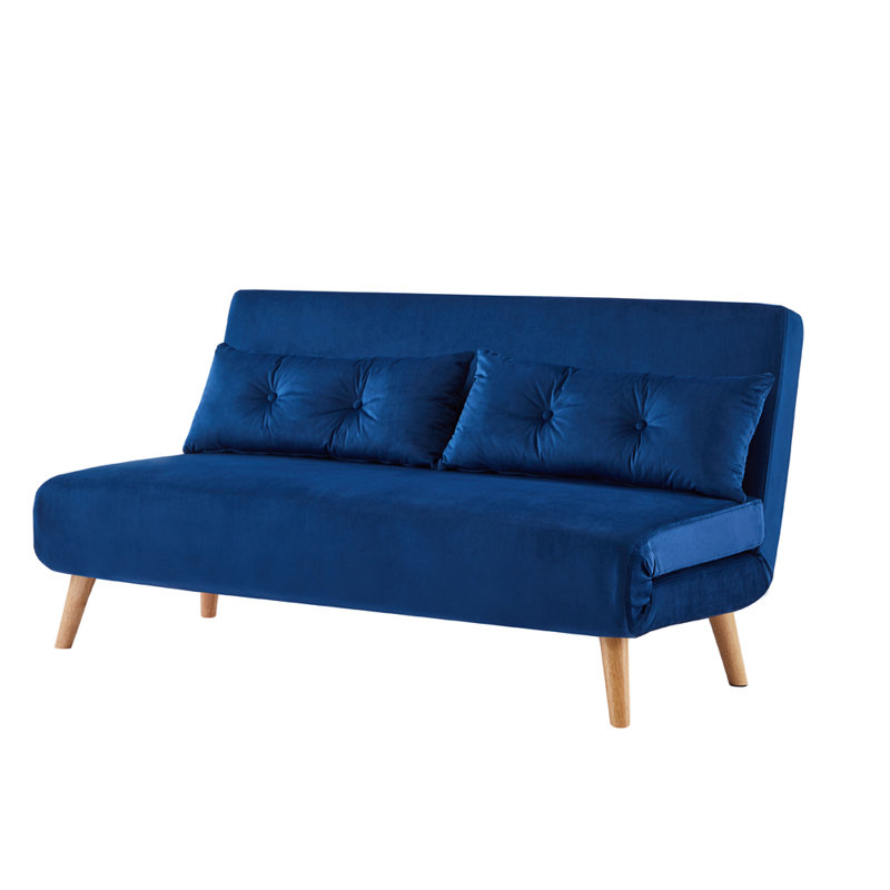 Wallen 2 Seater Velvet Sleeper, Blue