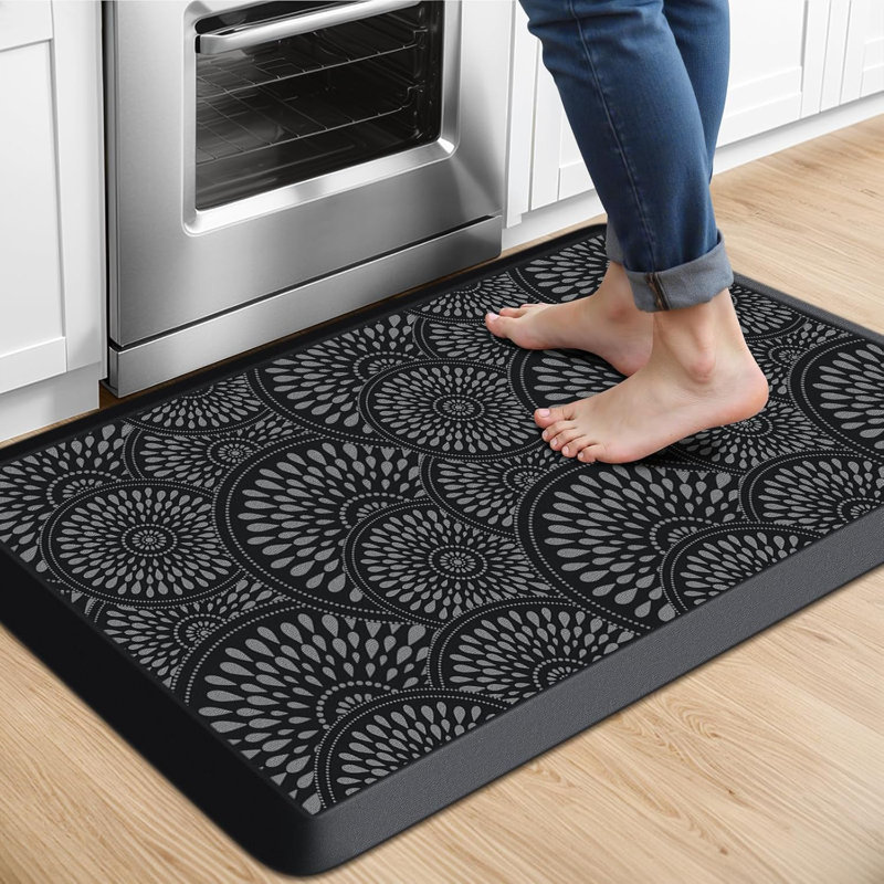 Tapis de cuisine en mousse Comfort, 28" x 17.3", Noir