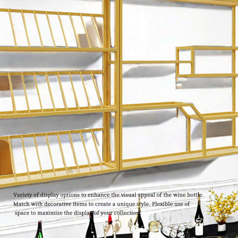 Creative industrial style wall mounted wine rack