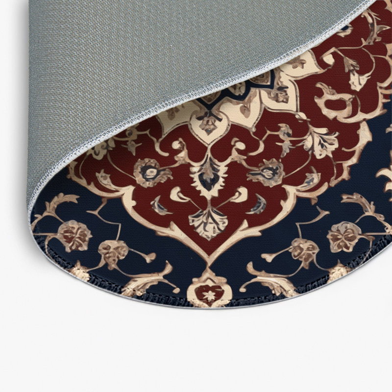 Tapis d'intérieur et d'extérieur brun Persian, Rond 5 pi