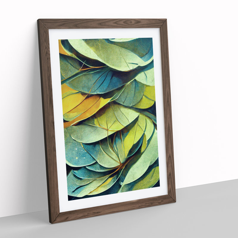 Leaf - Framed Print, 64cm H x 46cm W x 2cm D, Walnut