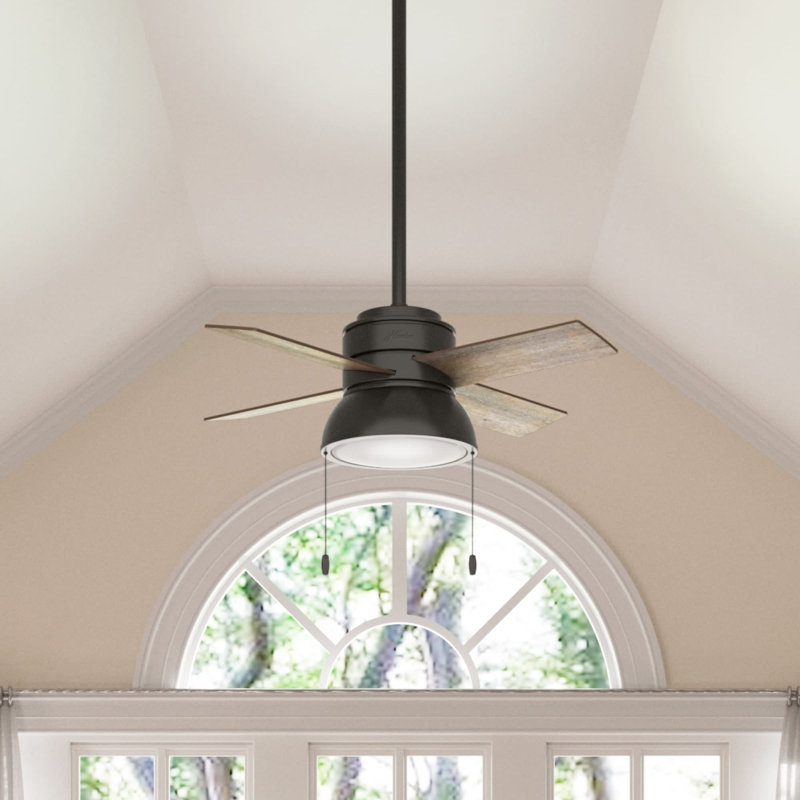 36'' Loki 4 - Blade Standard Ceiling Fan with Pull Chain and Light Kit Included, Noble Bronze