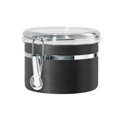 Stainless Steel Clamp Canister w/ Clear Lid (3.5 in H, 26 oz)