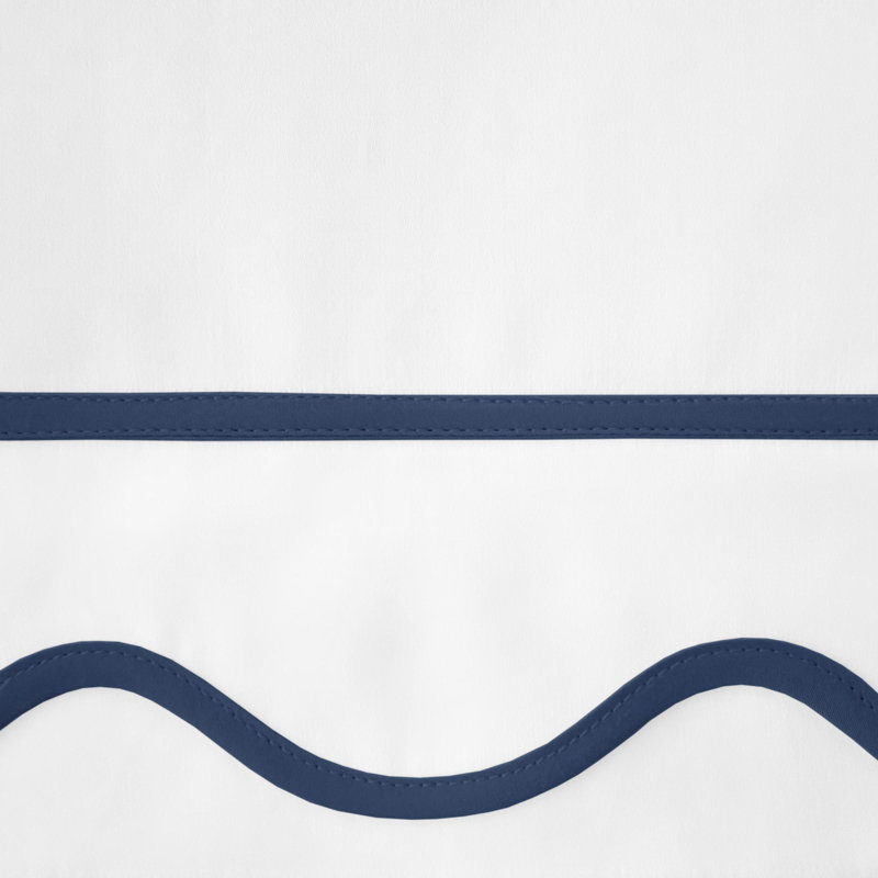 Amalfi Duvet Cover, Twin Duvet Cover, White/Navy Blue