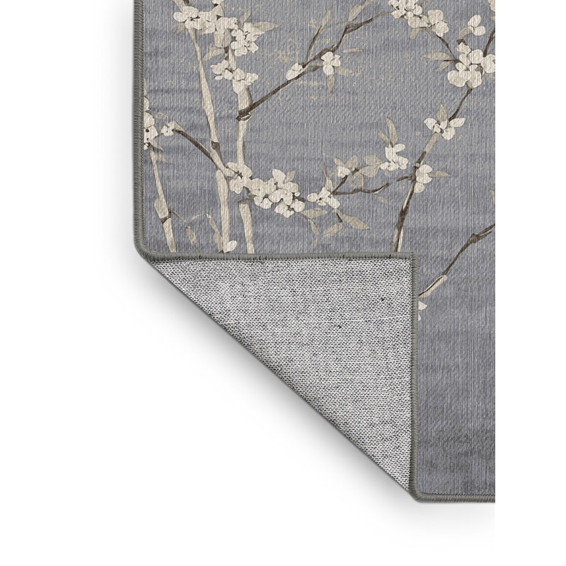 Tapis gris lavable à la machine, Rectangle 4 pi x 6 pi