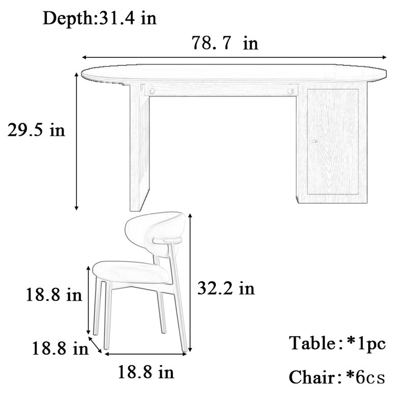 Table de salle à manger ovale en bois massif, Marron foncé, H 29,5 po x L 78,7 po x l 31,4 po