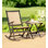 Chaise berçante d'extérieur en bois massif avec coussins Carberg