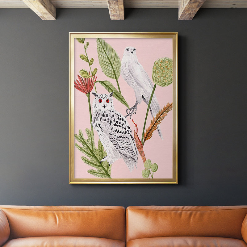 Birds In Motion V, peinture sur papier encadrée, Or, H 36,5 po x l 26,5 po x P 1 po
