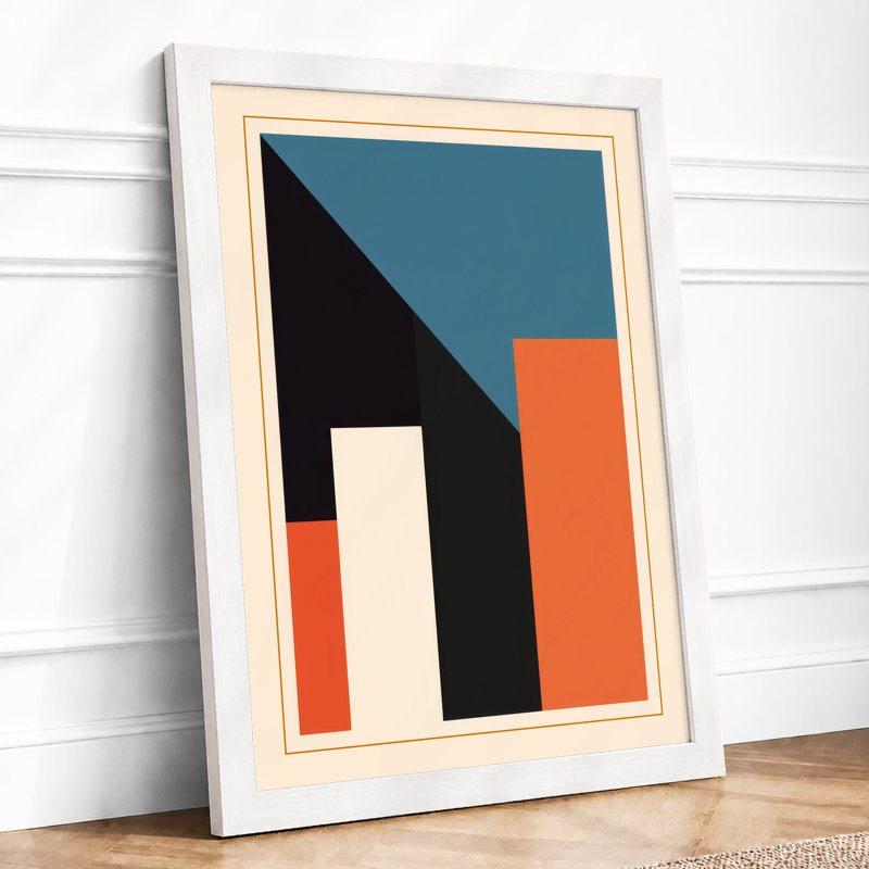 Modernist Geometry Geometric - Framed Print, A3 - 42.0 x 29.7 cm, White