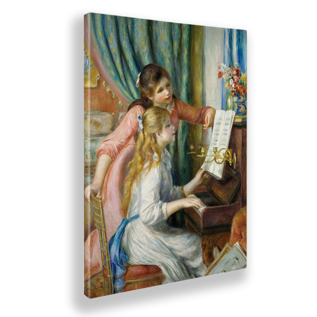 Wandbild Zwei junge Mädchen am Klavier von Pierre Auguste Renoir