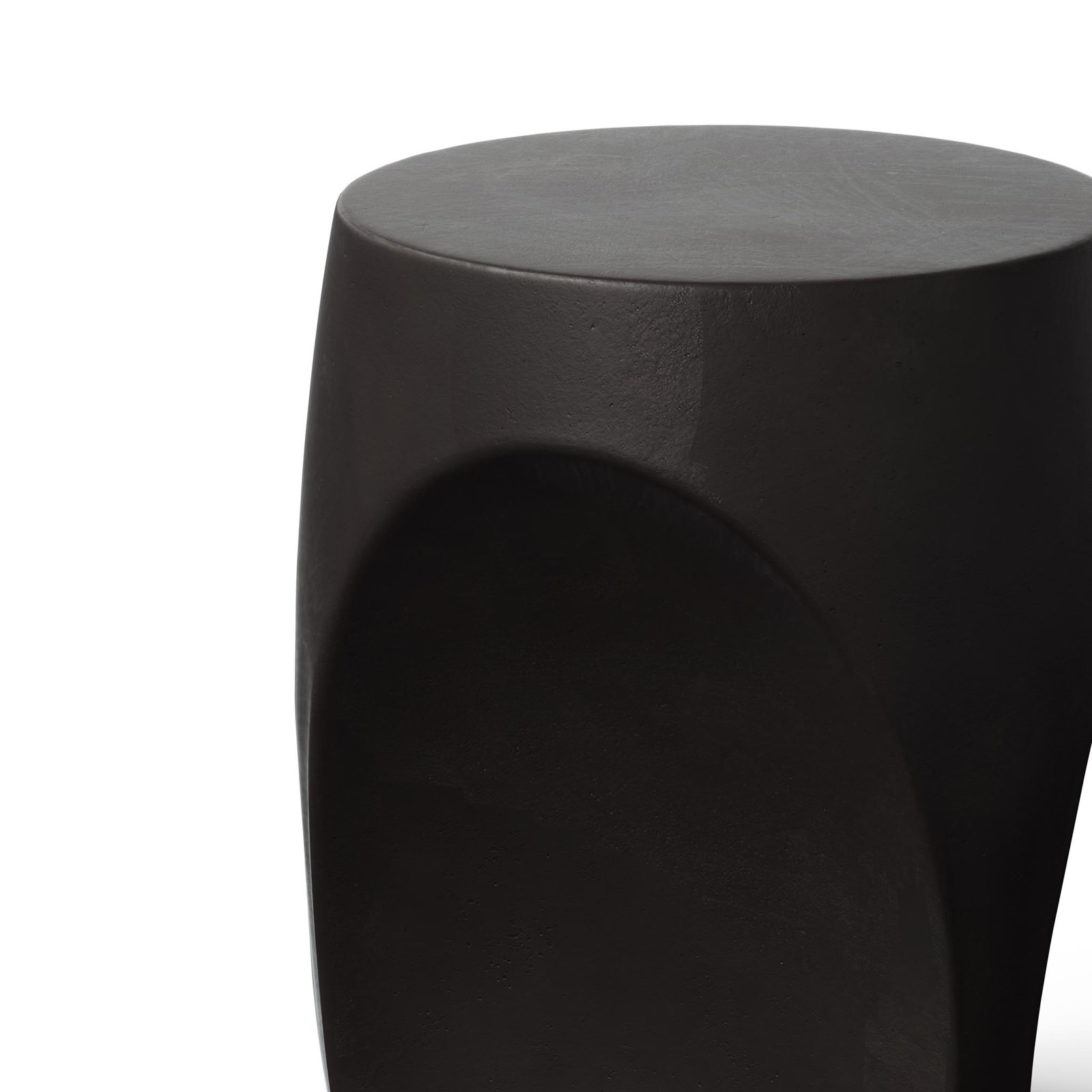 Kareen Concrete Accent Stool, Lava Brown