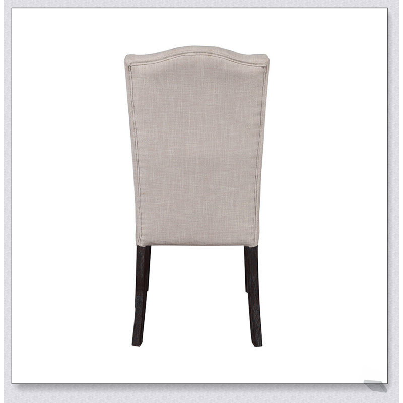 Ensemble de 2 élégantes chaises de salle à manger rembourrées en lin avec dossier capitonné, parfaites pour le confort et le style de toute salle à manger