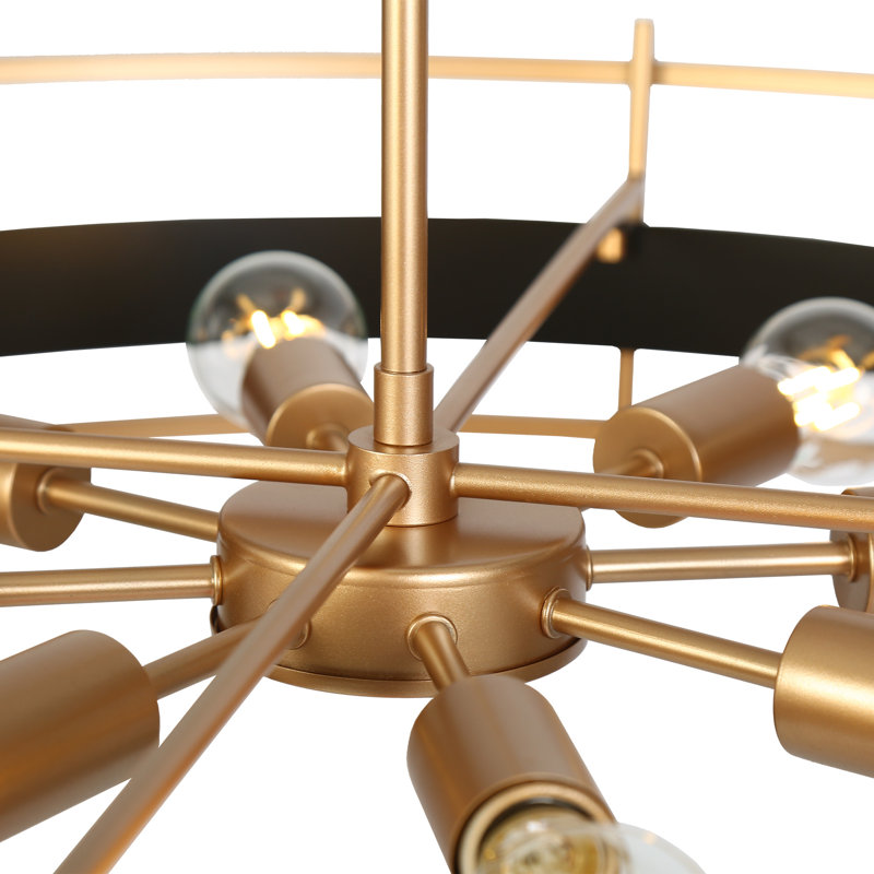 Grand lustre cylindrique à 8 lumières à roulettes