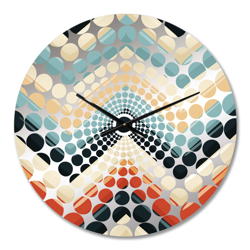 Retro Revival Chevron Pattern - Chevron  Wall Clock, Small