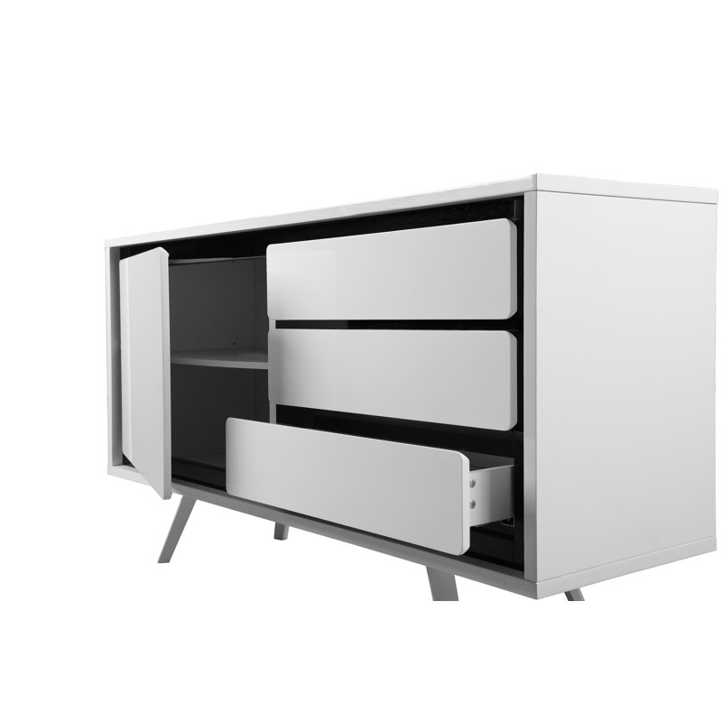 Maison 59'' Sideboard, White/Black