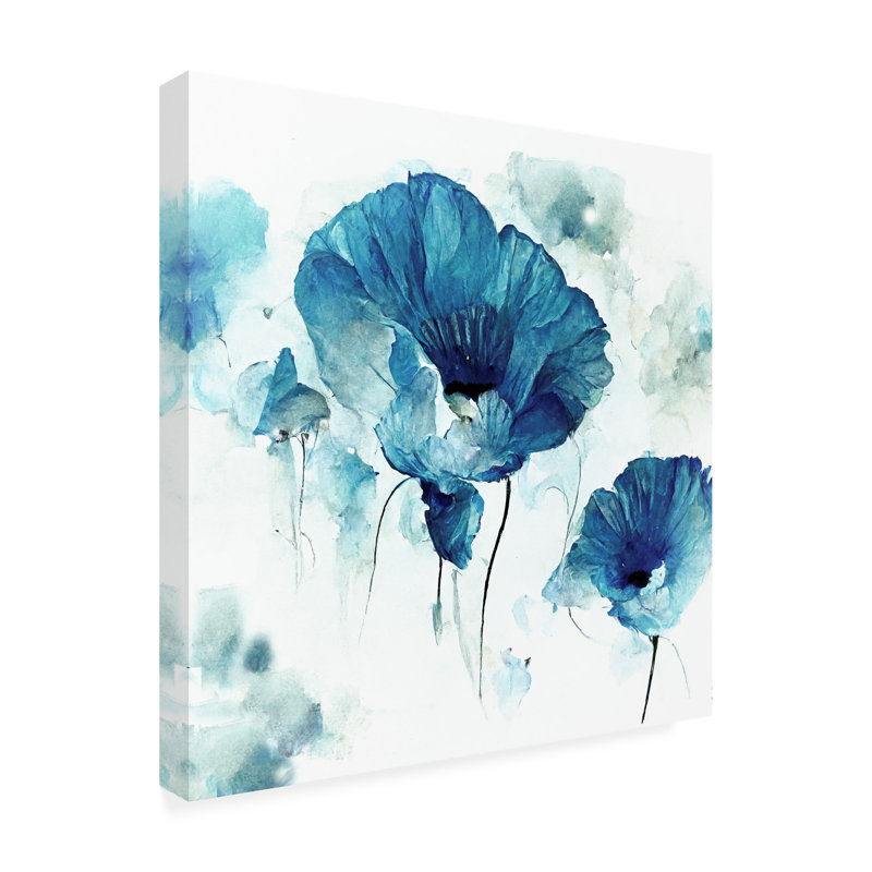 Œuvre sur toile «Coquelicots bolognais», H 14 po x l 14 po