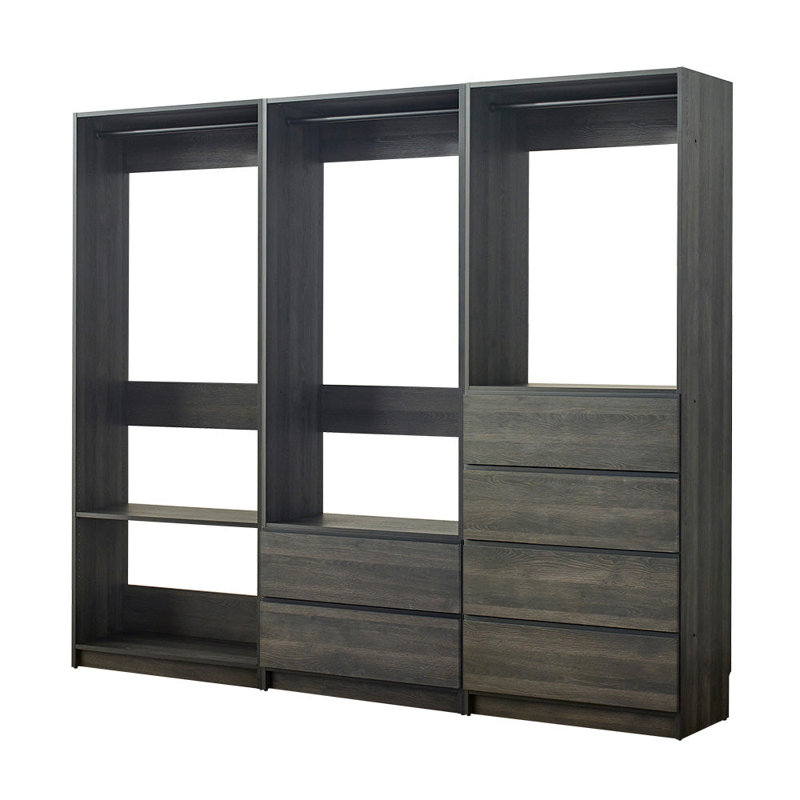 Système d'organisation autoportante en bois Prosper Grey, Gris
