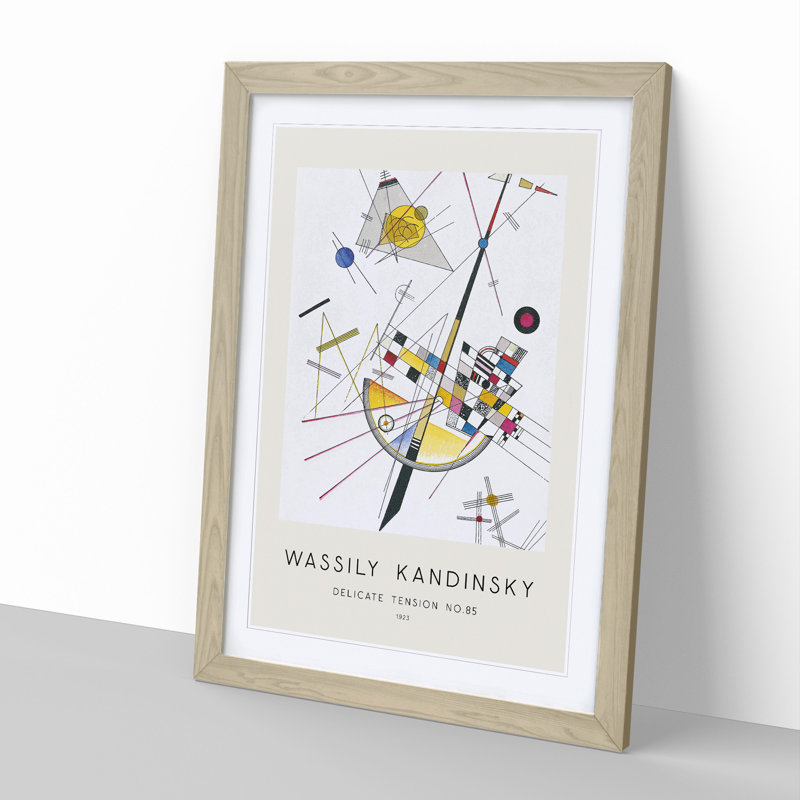 Delicate Tension by Wassily Kandinsky - Single Picture Frame Print, 36cm H x 27cm W x 2cm D, Oak Framed
