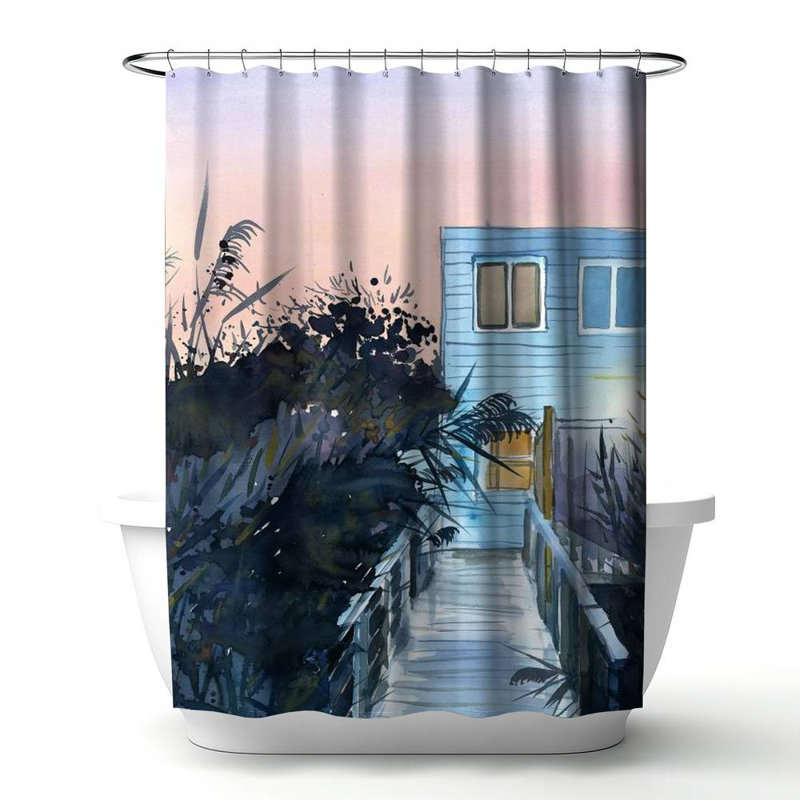 Shower Curtain CO144 – Polyester Shower Curtain, Dye Sublimation Print, 71" W × 74" L