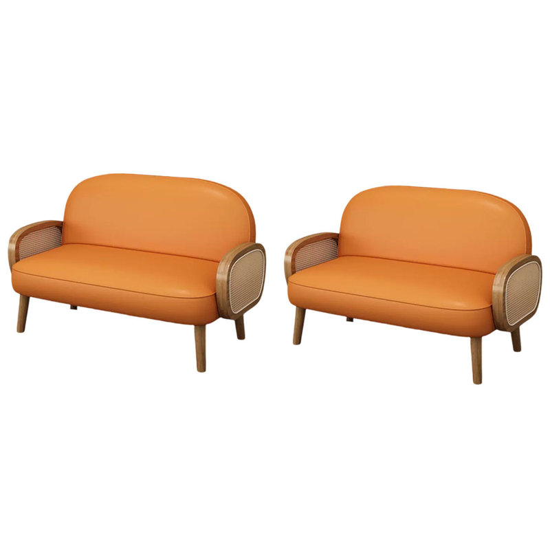 Banc rembourré en similicuir simple et pratique, Orange