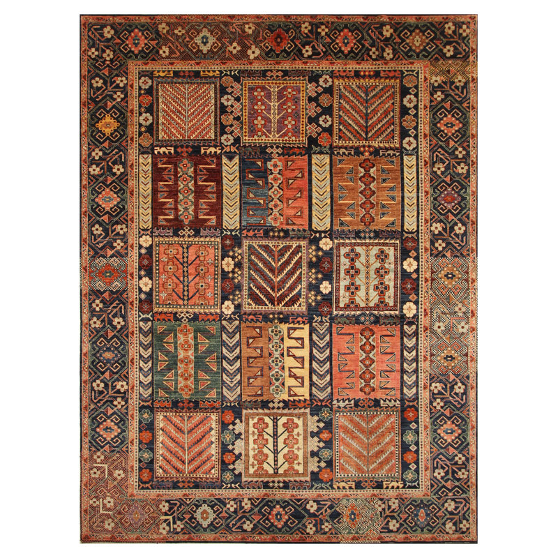 Aryana Hand-Knotted High-Quality Area Rug in Brown/Green/Orange