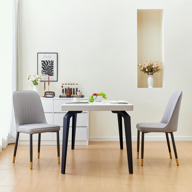 Ensemble de 2 chaises de salle à manger avec pieds en métal