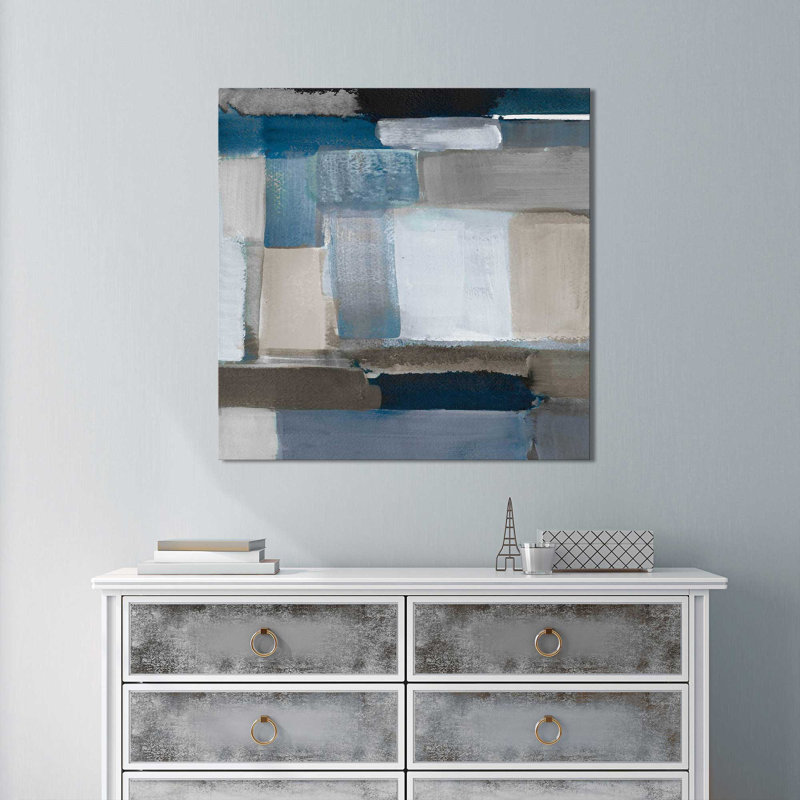 « blue taupe light i », reproduction de peinture à l’acrylique sur toile, H 28 po x l 28 po x P 1,5 po