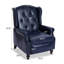 Fauteuil inclinable rétro en cuir PU avec massage chauffant et conception à oreilles-56993404