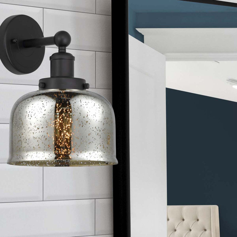 Cankton Steel Armed Sconce, Matte Black