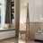 360° Swivel Jewelry Cabinet with Full Length Mirror, Lockable Storage, and Interior Lighting, Light Walnut Finish