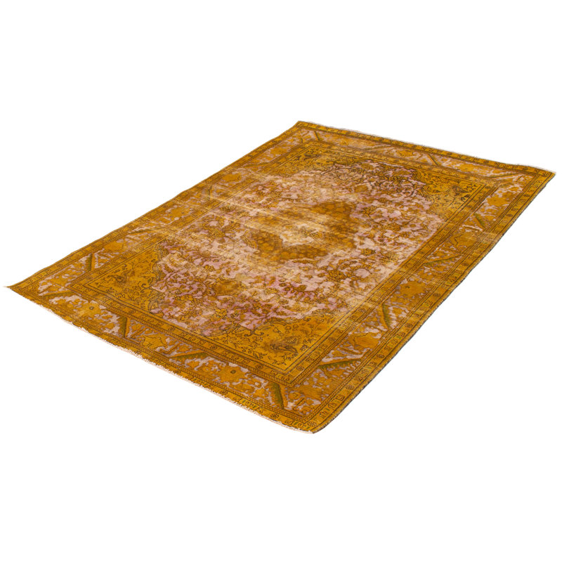Tapis doré foncé à transition de couleur 6 pi 6 po x 9 pi 4 po