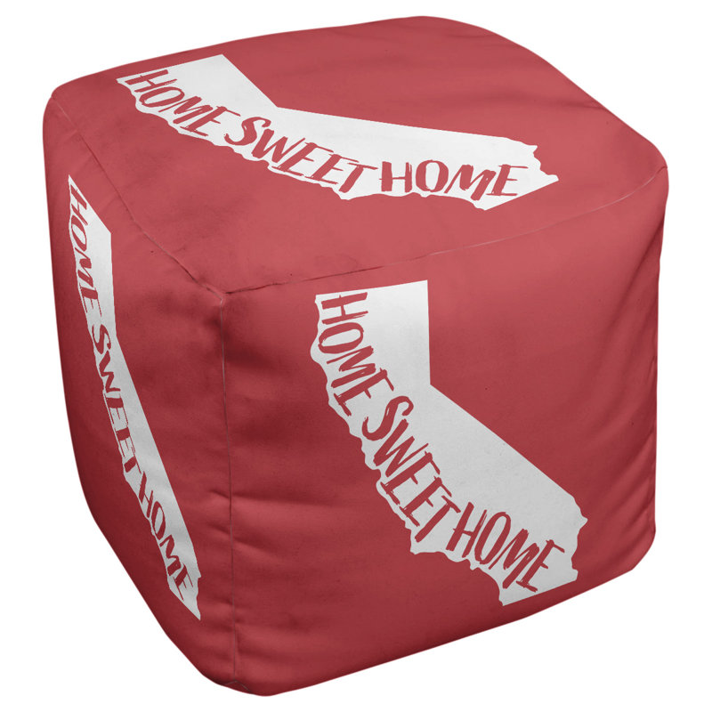 Repose-pieds cube en californie, home, Rouge