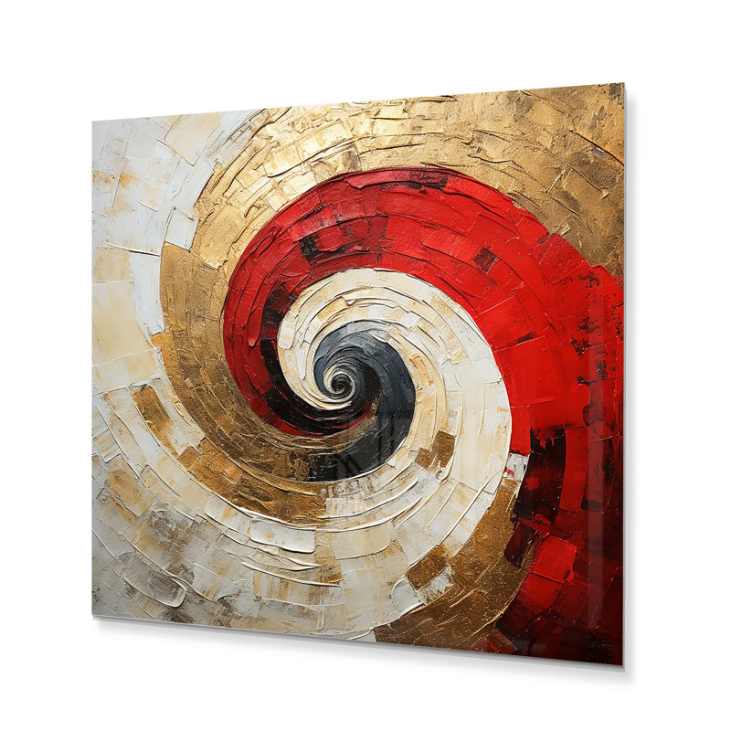 Morecambe - spirale abstraite, impression murale en métal, H 30 po x l 30 po x P 1 po