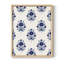 Motif de fleurs indigo II, impression encadrée - bois massif