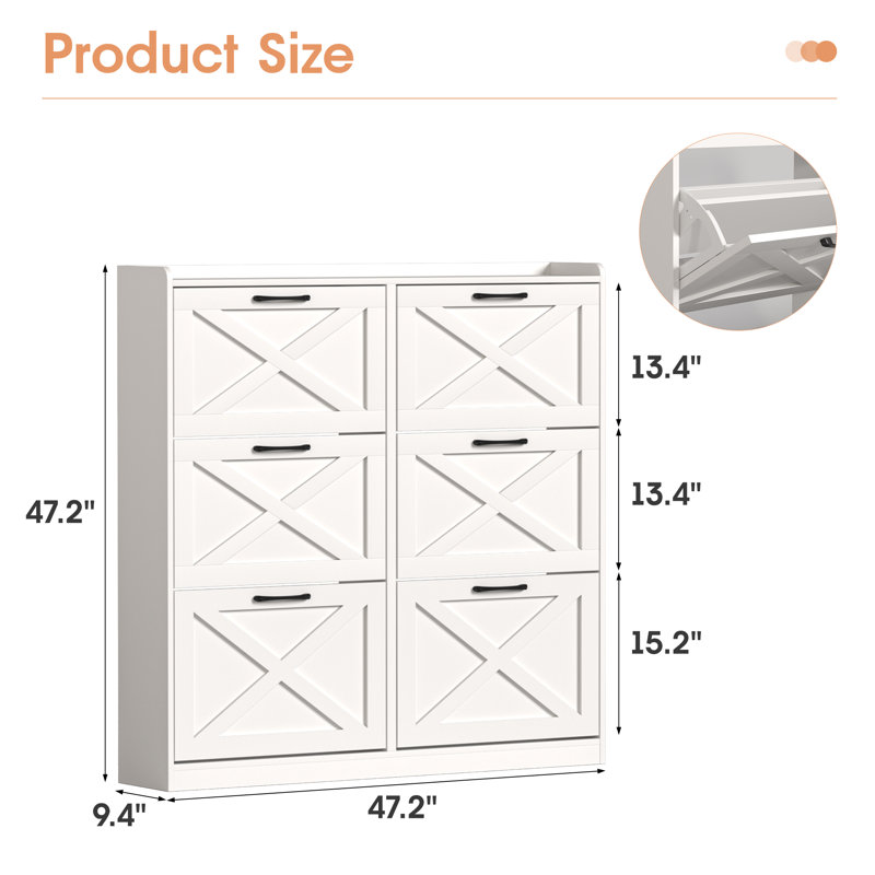 Grande armoire de rangement pour chaussures, Blanc
