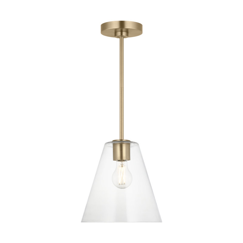 Luminaire suspendu à une lumière Hayden, Clair, Laiton satiné