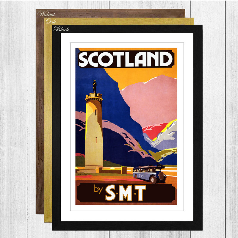 Vintage Travel Scotland Framed Vintage Advertisement - Framed Print, Black