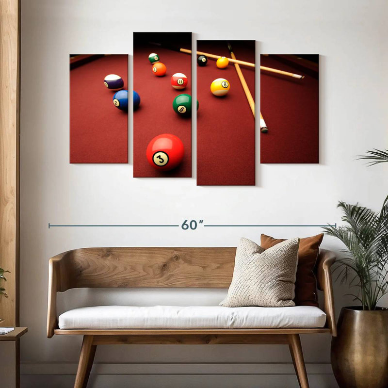 Senne, jeu de billard, H 32 po x l 52 po
