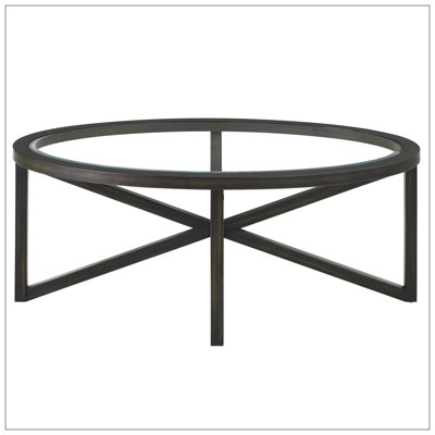 Table basse en verre 22,13 pouces avec base en bois massif