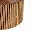Table d'appoint unique à trèfle à quatre feuilles pour le salon, la chambre à coucher et les petits espaces - Table d'appoint avec base en grain de bois et fonction de rangement