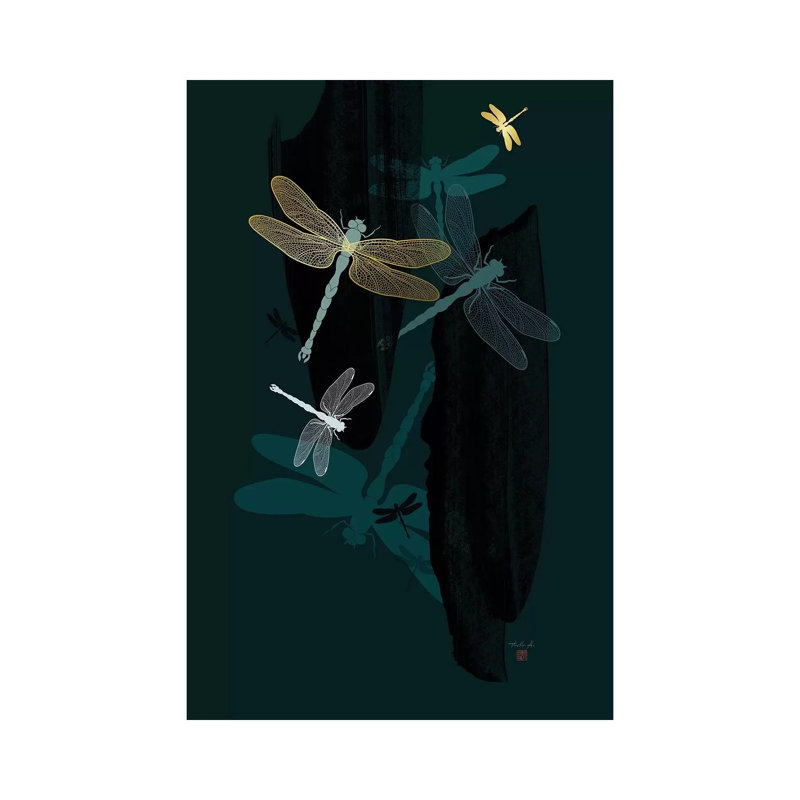 Midnight Dragonflies by Thoth Adan - Wrapped Canvas Print, 101.6cm H x 66.04cm W x 1.9cm D