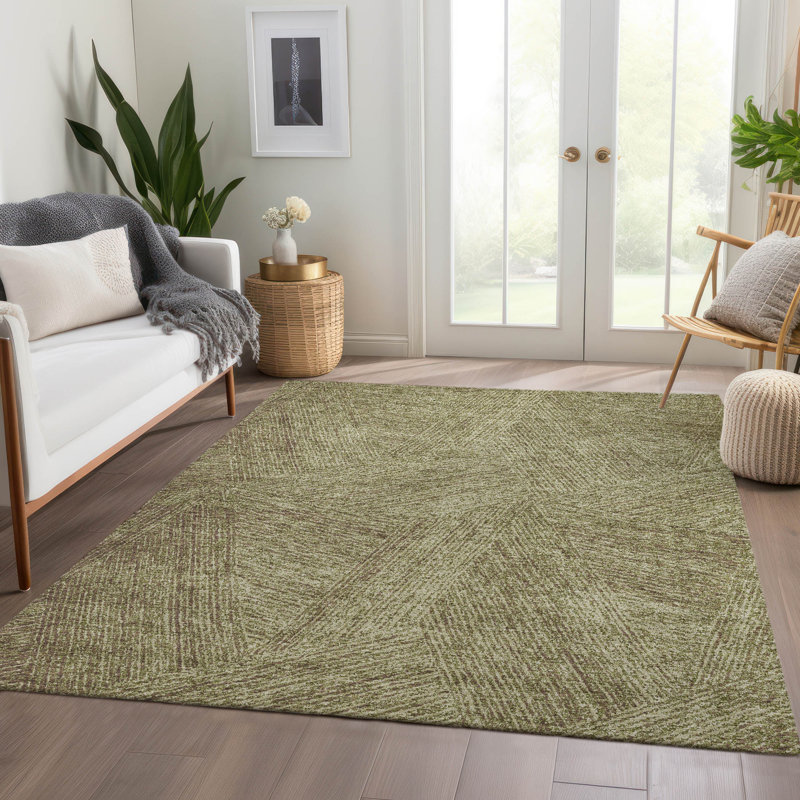 Premium Machine Washable Natoma AMF991 Lines Rug, Rectangle 2'6" x 3'10"
