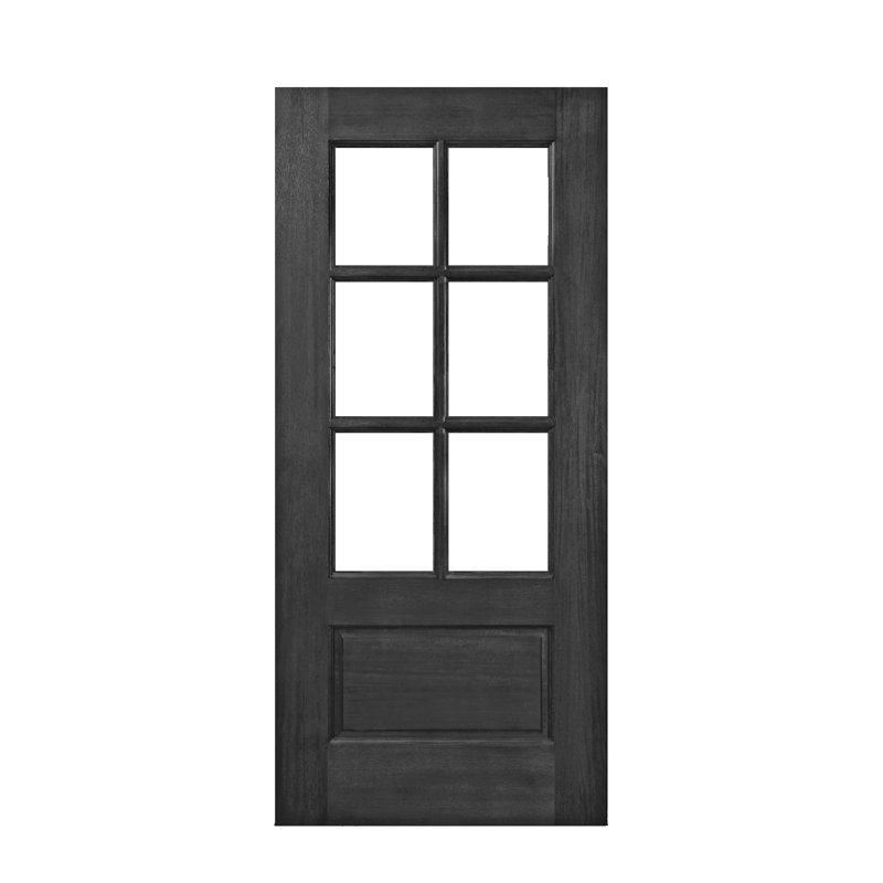 Porte d'entrée en acajou 32 Lite, S'ouvre à gauche vers l'intérieur, Gris anthracite transparent