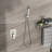 Dual Shower Head , 16 Inch Ceiling Mount, Brushed Nickel Mounted Head, Design
