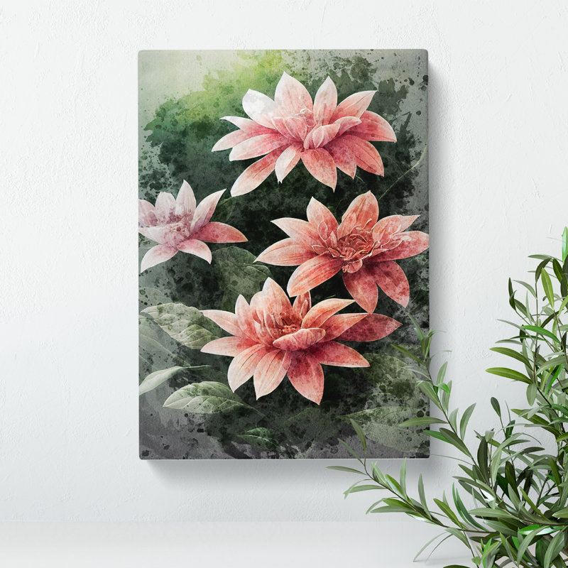 Flowers Water Painting No.3 - Wrapped Canvas Painting, 50cm H x 35cm W x 3cm D