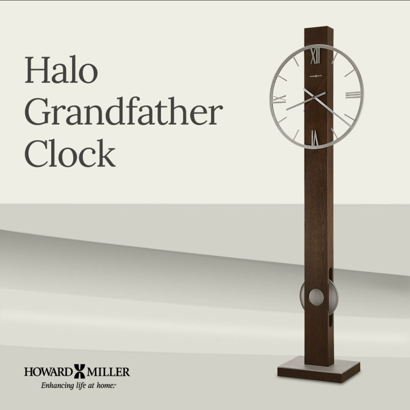 Halo 80" Solid Wood Floor Clock