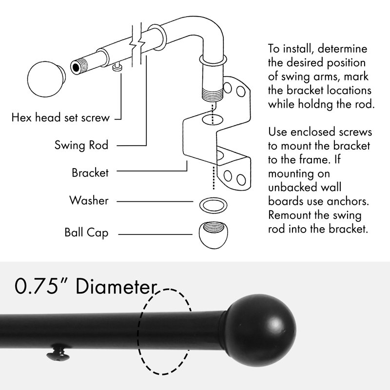 Cramon 0,75 de diamètre, 14" - 24", Noir