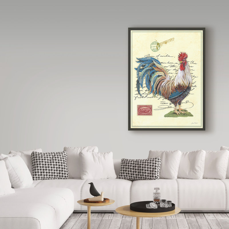 Deagen, «Postage Stamp Rooster», reproduction d'impression sur toile tendue, H 19 po x l 14 po x P 2 po